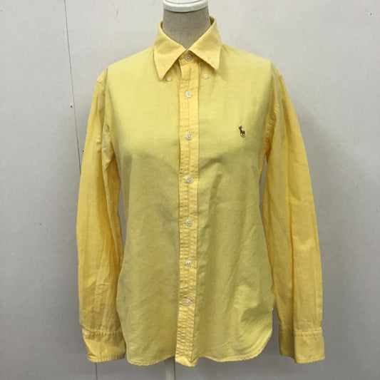 ラルフローレン RALPHLAUREN シャツ、ブラウス 長袖 SLIM FIT ボタンダウン 7 ワンポイント 黄 / イエロー /  レディース USED 古着 中古 10105521