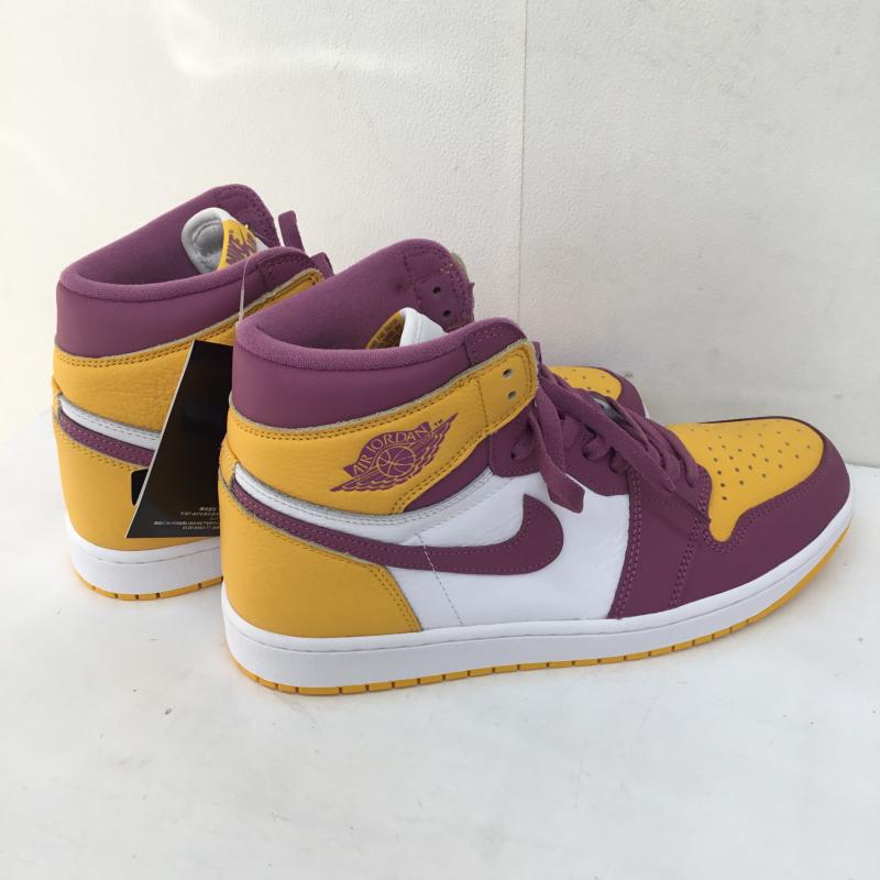 ナイキ NIKE スニーカー スニーカー AIR JORDAN 1 HIGH OG BROTHERHOOD エア ジョーダン 1 レトロ ハイ 555088-706 28.5cm ロゴ、文字 黄 / イエロー / X 紫 / パープル /  メンズ USED 古着 中古 10105525