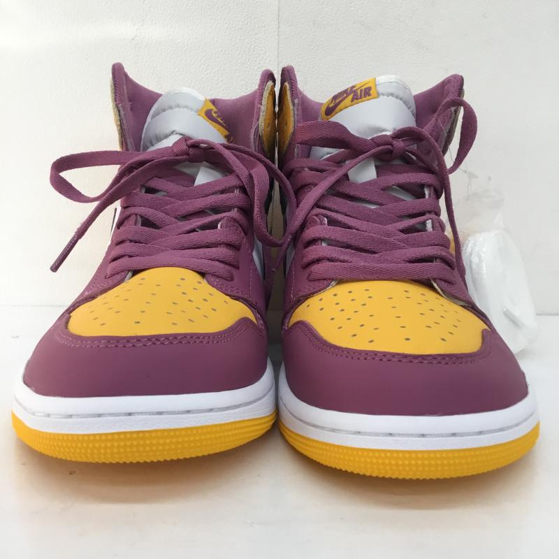 ナイキ NIKE スニーカー スニーカー AIR JORDAN 1 HIGH OG BROTHERHOOD エア ジョーダン 1 レトロ ハイ 555088-706 28.5cm ロゴ、文字 黄 / イエロー / X 紫 / パープル /  メンズ USED 古着 中古 10105525