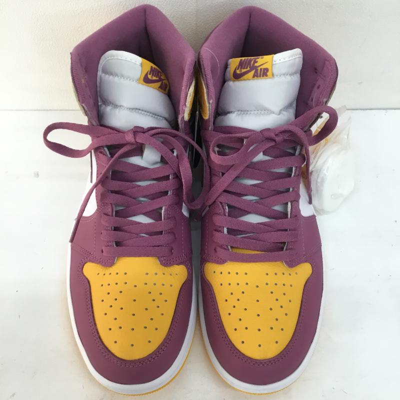 ナイキ NIKE スニーカー スニーカー AIR JORDAN 1 HIGH OG BROTHERHOOD エア ジョーダン 1 レトロ ハイ 555088-706 28.5cm ロゴ、文字 黄 / イエロー / X 紫 / パープル /  メンズ USED 古着 中古 10105525