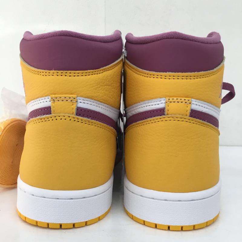 ナイキ NIKE スニーカー スニーカー AIR JORDAN 1 HIGH OG BROTHERHOOD エア ジョーダン 1 レトロ ハイ 555088-706 28.5cm ロゴ、文字 黄 / イエロー / X 紫 / パープル /  メンズ USED 古着 中古 10105525